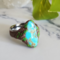 Turquoise Polymer Clay and Stainless Steel Ring Size 11